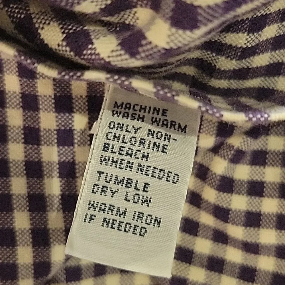 Ralph Lauren Purple Plaid Gingham Custom fit Button Down Shirt Size L